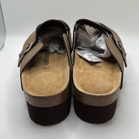 CUSHIONAIRE Women's Cork Footbed Platform Clog 10 WIDE BROWN - Picture 4 of 7